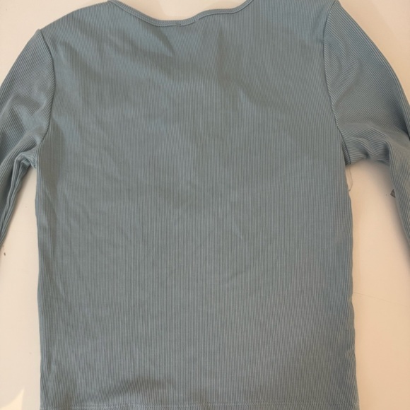 Aritzia Wilfred Harlequin Longsleeve Keyhole Top S - Picture 11 of 11